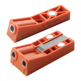 Woodworking Hole Drilling Locator Red for Board Splicing Furniture Repairing Twin Pocket