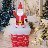 Maxbell 1.8M Inflatable Santa Chimney Xmas Decoration for Outdoor Party Courtyard