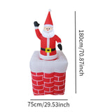 Maxbell 1.8M Inflatable Santa Chimney Cute Built in LED Lights for Home Courtyard