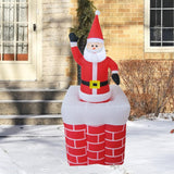 Maxbell 1.8M Inflatable Santa Chimney Cute Built in LED Lights for Home Courtyard