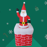 Maxbell 1.8M Inflatable Santa Chimney Cute Built in LED Lights for Home Courtyard