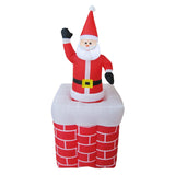 1.8M Inflatable Santa Chimney Built in LED Lights for Holiday Yard Garden