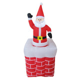 1.8M Inflatable Santa Chimney Built in LED Lights for Holiday Yard Garden