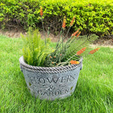 Decorative Flower Pot Resin Plant Container for Garden Office Outdoor Indoor