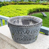 Decorative Flower Pot Resin Plant Container for Garden Office Outdoor Indoor