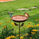 Bird Bath Bowl Metal Stand Iron Pedestal Bird Feeder for Patio Outdoors Yard