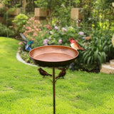 Bird Bath Bowl Metal Stand Iron Pedestal Bird Feeder for Patio Outdoors Yard