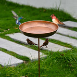 Bird Bath Bowl Metal Stand Iron Pedestal Bird Feeder for Patio Outdoors Yard