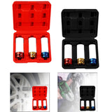 1/2-inch Thin Wall Impact Deep Lug Nut Socket Set Wheel Protector Color Coded Red Box