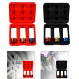 1/2-inch Thin Wall Impact Deep Lug Nut Socket Set Wheel Protector Color Coded Red Box