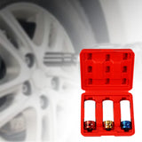 1/2-inch Thin Wall Impact Deep Lug Nut Socket Set Wheel Protector Color Coded Red Box