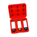 1/2-inch Thin Wall Impact Deep Lug Nut Socket Set Wheel Protector Color Coded Red Box