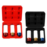 1/2-inch Thin Wall Impact Deep Lug Nut Socket Set Wheel Protector Color Coded Red Box