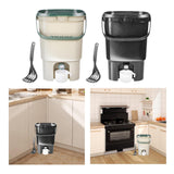 Maxbell Compost Bucket 21L Sealed Food Waste Compost Bin for Balcony Backyard Garden Green