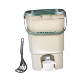 Maxbell Compost Bucket 21L Sealed Food Waste Compost Bin for Balcony Backyard Garden Green