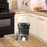 Maxbell Compost Bucket 21L Sealed Food Waste Compost Bin for Balcony Backyard Garden Black