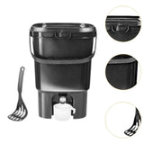Maxbell Compost Bucket 21L Sealed Food Waste Compost Bin for Balcony Backyard Garden Black