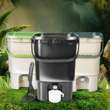Maxbell Compost Bucket 21L Sealed Food Waste Compost Bin for Balcony Backyard Garden Black