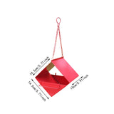 Maxbell Outdoor Hanging Bird Feeder for Cardinals Finch Rainproof Square Shaped Red