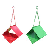 Maxbell Outdoor Hanging Bird Feeder for Cardinals Finch Rainproof Square Shaped Red