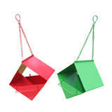 Maxbell Outdoor Hanging Bird Feeder for Cardinals Finch Rainproof Square Shaped Red