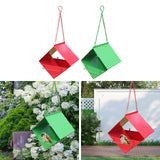 Maxbell Outdoor Hanging Bird Feeder for Cardinals Finch Rainproof Square Shaped Red