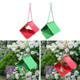 Maxbell Outdoor Hanging Bird Feeder for Cardinals Finch Rainproof Square Shaped Red