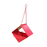 Maxbell Outdoor Hanging Bird Feeder for Cardinals Finch Rainproof Square Shaped Red