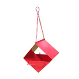 Maxbell Outdoor Hanging Bird Feeder for Cardinals Finch Rainproof Square Shaped Red
