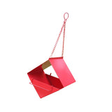 Maxbell Outdoor Hanging Bird Feeder for Cardinals Finch Rainproof Square Shaped Red