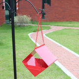 Maxbell Outdoor Hanging Bird Feeder for Cardinals Finch Rainproof Square Shaped Red