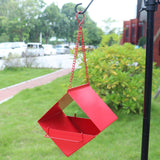 Maxbell Outdoor Hanging Bird Feeder for Cardinals Finch Rainproof Square Shaped Red