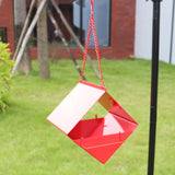 Maxbell Outdoor Hanging Bird Feeder for Cardinals Finch Rainproof Square Shaped Red