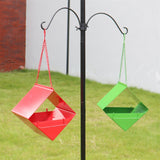 Maxbell Outdoor Hanging Bird Feeder for Cardinals Finch Rainproof Square Shaped Green