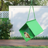 Maxbell Outdoor Hanging Bird Feeder for Cardinals Finch Rainproof Square Shaped Green