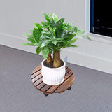 Wooden Pot Caddy Large Potted Planter Cart for Garden Indoor Outdoor 25 cm