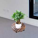 Wooden Pot Caddy Large Potted Planter Cart for Garden Indoor Outdoor 40 cm