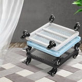 Maxbell Movable Plantpot Tray Heavy Duty Pot Trolley for Patio Indoor Outdoor Garden White