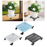 Maxbell Movable Plantpot Tray Heavy Duty Pot Trolley for Patio Indoor Outdoor Garden White