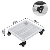 Maxbell Movable Plantpot Tray Heavy Duty Pot Trolley for Patio Indoor Outdoor Garden White