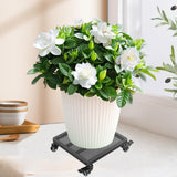 Maxbell Movable Plantpot Tray Heavy Duty Pot Trolley for Patio Indoor Outdoor Garden Black