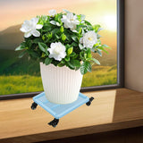 Maxbell Movable Plantpot Tray Heavy Duty Pot Trolley for Patio Indoor Outdoor Garden Blue