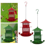 Maxbell Iron Bird Feeder Lawn Yard Double Layer Hanging Birdfeeder Weather Resistant Red