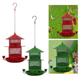 Maxbell Iron Bird Feeder Lawn Yard Double Layer Hanging Birdfeeder Weather Resistant Red