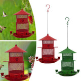 Maxbell Iron Bird Feeder Lawn Yard Double Layer Hanging Birdfeeder Weather Resistant Red