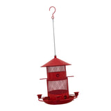Maxbell Iron Bird Feeder Lawn Yard Double Layer Hanging Birdfeeder Weather Resistant Red