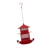 Maxbell Iron Bird Feeder Lawn Yard Double Layer Hanging Birdfeeder Weather Resistant Red