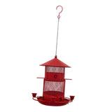 Maxbell Iron Bird Feeder Lawn Yard Double Layer Hanging Birdfeeder Weather Resistant Red