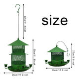 Maxbell Iron Bird Feeder Lawn Yard Double Layer Hanging Birdfeeder Weather Resistant Green