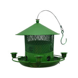 Maxbell Iron Bird Feeder Lawn Yard Double Layer Hanging Birdfeeder Weather Resistant Green
